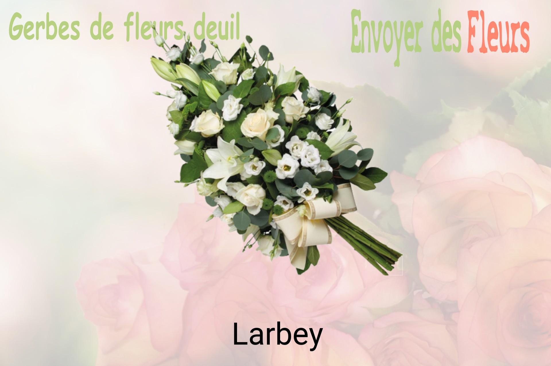 Gerbe de fleurs de deuil livrée à Larbey